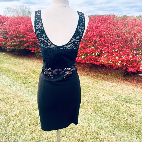 FREE PEOPLE Black dress Embroidered Beaded Sequin Secrets of Eden - Picture 9 of 16